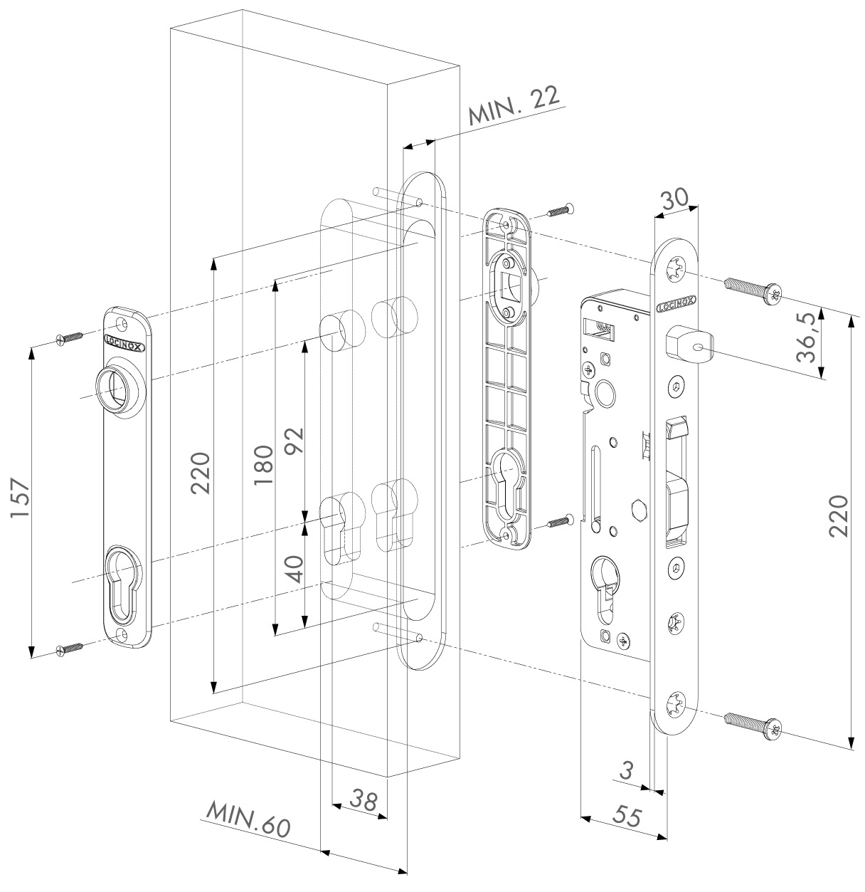 LOCINOX H-METAL – tegning