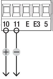 Strømforsyning til BKV-tilbehør – 10 plus og 11 minus ved DC