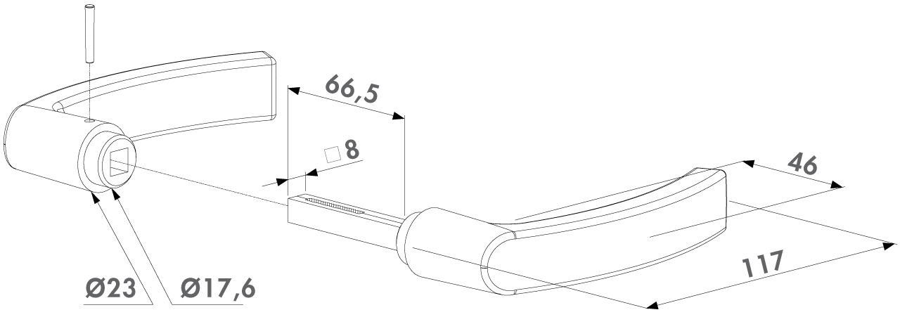 LOCINOX 3006P-tegning af grebet