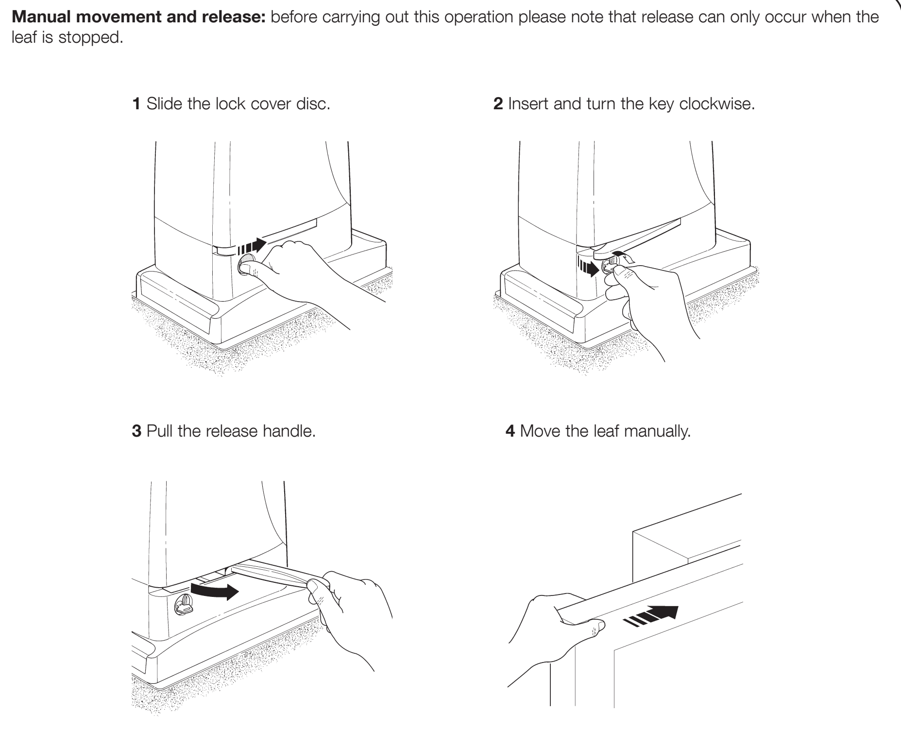 NICE RUN – oprindelig procedure for manuel frigørelse
