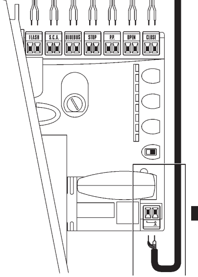RUA2 – original detaljevisning af klemme- og antennemarkeringer