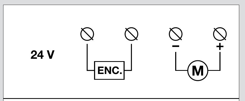 NICE Toona 6–7 – originalt diagram over 24 V-motor og encoder NICE Toona 6–7 – originalt diagram over 24 V-motor og encoder