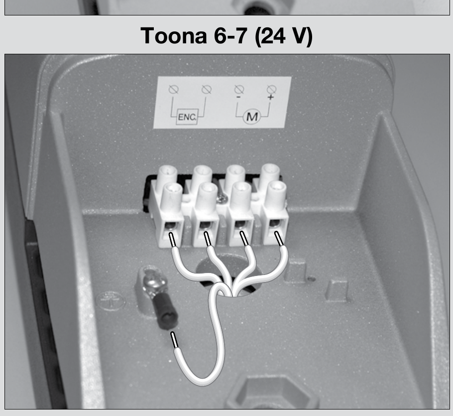 NICE Toona 6–7 – original klemrække til 24 V-motor og encoder NICE Toona 6–7 – original klemrække til 24 V-motor og encoder