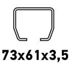 Med C-formet profil 73x61x3,5 mm