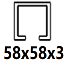 Til C-profil 58x58x3 mm