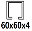 Til C-profil 60x60x4 mm