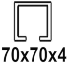 Til C-profil 70x70x4 mm