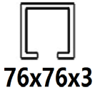 Til C-profil 76x76x3 mm