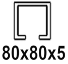Til C-profil 80x80x5 mm