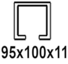 Til C-profil 95x100x11 mm
