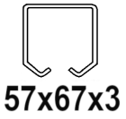 Til C-profil 57x67x3mm, ophængt