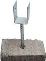 U-formet forankringsfod, 60 mm, med armeringsjern