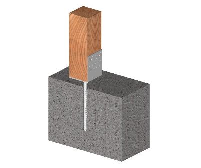 Eksempel på brug af L-formet forankringsfod, 60 mm, med armeringsjern