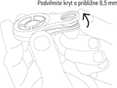2. Løft den nederste del af dækslet ca. 0,5mm