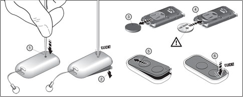 Udskiftning af batteriet i NICE ERA INTI2-fjernbetjeningen Udskiftning af batteriet i NICE ERA INTI2-fjernbetjeningen