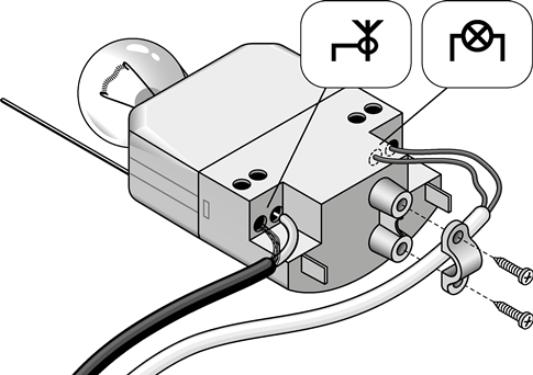 Tilslutning af elektronikken i NICE Era Light EL/ELB/EL24-advarselslampen