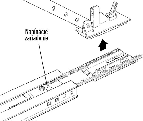 3. Flyt strammeanordningen til en mellemposition, så du kan trække glideren ud af skinnen: 3. Flyt strammeanordningen til en mellemposition, så du kan trække glideren ud af skinnen: