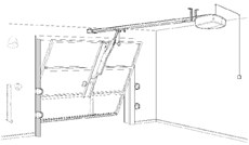 Fremspringende vippeport til garage