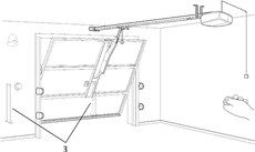 Tilslutningsdiagram for vipport til garage med fremspring