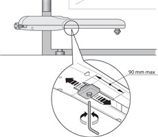 Indstilling af det mekaniske endestop på NICE Wingo-motoren