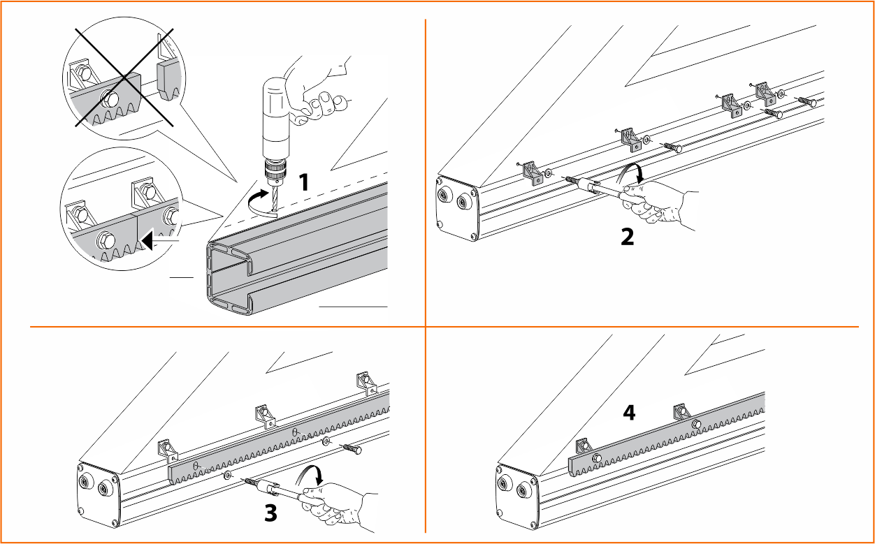 Holder til metal-tandstang Holder til metal-tandstang