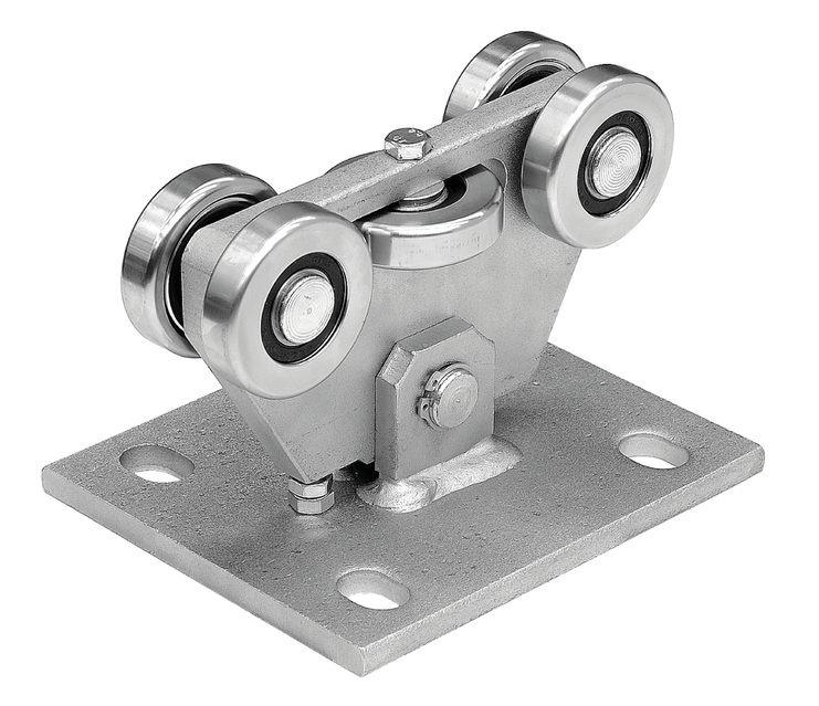 INOX-vogn til rustfri skydeport med 5 ruller til C-profil 68x68x3