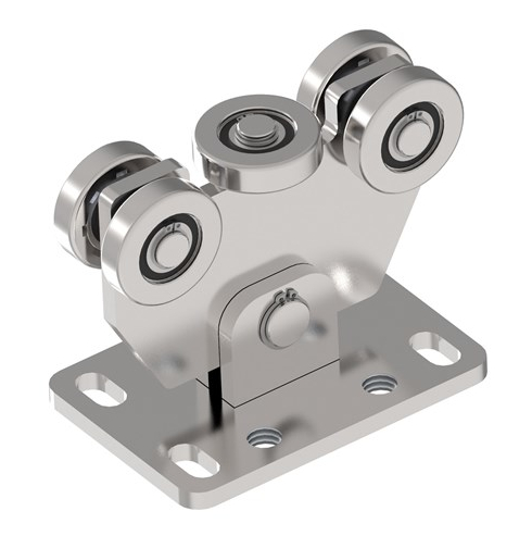 INOX-vogn til rustfri skydeport med 5 ruller til C-profil 58x58x3