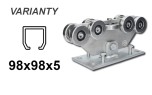 Løbevogn med 9 ruller til C-profil 98 × 98 × 5 mm