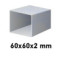 Galvaniseret firkantrør 60x60x2 mm, 6 m